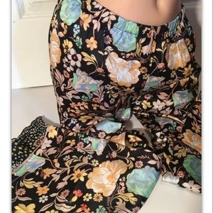 Victoria Secret Sleep  Sleepwear L/Xl Black Floral Pajama Bottom New
